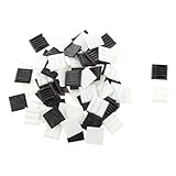 Dovewill 　2*2cm　ガラス　モザイク　タイル　アート　芸術　創造　DIY　全4色 - 黒+白