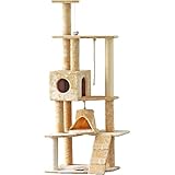 ottostyle.jp ネコちゃんキャットタワー ［KNIGHT170］ ベージュ 【2部屋/階段1個付き】 約幅60.0cm×奥行50.5cm×高さ169.5cm