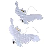 Flameer フクロウ 置物　2個　反射的　デコイ　かかし　作物保護　防鳥対策　