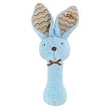 Blue/Pink & Fuzzy Bunnie Rattle by Goldia