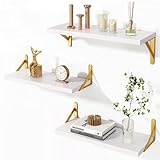 HASONA ウォールシェルフ 3個セット 壁掛け棚 壁 棚 ラック おしゃれ 天然木製 ウォールラック 飾り棚 玄関/キッチン/トイレ/洗面所/寝室 取り付け簡単 ホワイト