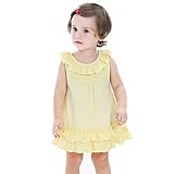 【SEBLES】ベビー 赤ちゃん 女の子 半袖 ラウンドネック ドレス ノースリーブ Aライン フレア ソフトカラー チェック プリンセス 夏 涼しい 可愛い(タイプC,110)