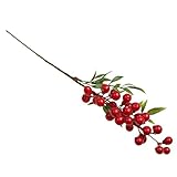 Lovoski 1本　造花　人工植物　果実花束　家　インテリア　飾り物　全6色選ぶ - 赤