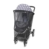 ジッパー1つでサンシェード⇔虫よけカバーの変身が一瞬に！マニト　2WAY ベビーカー日よけ+虫よけネット　マジックシェード (スターグレー)