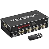 HDMI 2.1切替器 8K＠60Hz/ 4K@120Hz HDMIセレクター 4入力1出力 4ポート HDM I 2.1 対応 自動/手動切替機能 UHD、3D、HDR 10、HDCP 2.3、48Gbps ハブ 拡張 リモコン付き