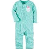 カーターズ Carter's/ ネオンジップアップスリープアンドプレイ グリーン ロンパース長袖 9ヶ月【並行輸入】
