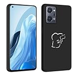 FOR OPPO Reno7 A/Reno9 A スマホケース耐衝撃TPU背面アイデア黒かわいい柄スマホケースFOR OPPO Reno7 A/Reno9 A 全面保護ケース落下防止（ ウサギ匹）