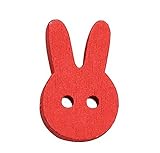 60、赤ちゃんのセーターのボタンの漫画のウサギ装飾ボタン、赤のセット