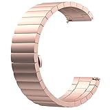 Wanfei 腕時計 革ベルト Fitbit Versaステンレスバタフライボタンスチールストラップ ウォッチスポーツループバンド (ローズゴールド)
