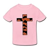 星 ２～６歳子供 半袖 男女兼用 十字架 キリスト教 宗教 神様 オリジナル ティー Tシャツ Pink 5-6 Toddler