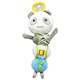 SUSUQI ベビーおもちゃ 早期開発 ベビーベッド ベビーカー 吊り人形 音の出る 慰める 知育聴覚 飾り 可愛い 動物 教育おもちゃ size 25＊45cm (パンダ)