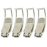 トグルラッチ，SODIAL(R) 4ｘボックスケース　スプリングロードされたシルバートーンドロートグルラッチ