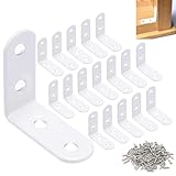 DRERIO l字金具 ステンレス製 18個セット40×40×16mm l字アングル 補強金具 転倒防止金具 接合金具 ジョイント金具アングルブラケット 家具の補強 固定金具 ネジ72個付 (シルバー )