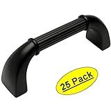 Cosmas 7714 FBフラットブラックキャビネットハードウェアハンドルプル – 3 "穴中心 – 25パック