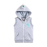 【SEBLES】ベビー服 ベスト パーカー フード ノースリーブ スウェット コットン 綿 アップリケ 無地 耳 0歳 1歳 2歳 ユニセックス 男の子 女の子(タイプA,80cm)