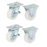 uxcell 剛体キャスターホイール　スイベルブレーキキャスターホイール　キャスターホイール　2剛体　2スイベル　wブレーキ　4 in 1