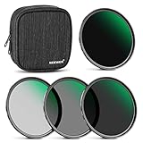 NEEWER 55mm NDフィルターセット ND1000+ND64+ND8+ND4減光フィルターセット 両面30層マルチコーティング HD光学ガラス 撥水防汚キズ防止 フィルター防水ポーチ付き