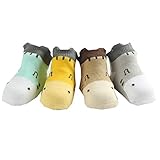 ベビー 靴下 滑り止め付き 女の子 男の子 春 4足セット 新生児 ファーストシューズ 冷房対策 キッズ ソックス 動物 オーガニック コットン 春 夏 乳児 ソフト かわいい 肌に優しい 赤ちゃん 
