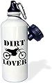 ローズWB 180548 _ 1ブラックダートバイクグラフィックイメージと汚れLover Text onホワイト背景スポーツウォーターボトル、21オンス、ホワイト