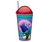 mozllyマルチパック – Zak DesignsドリームワークスTrollsムービーzaksnakタンブラーSnack Cup – 4oz Snack and 10ozドリンク、BPAフリー、粉砕