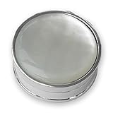 スターリングシルバーと真珠層の丸いピルケース