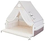 CREAMHAUS 正規輸入品 「イヌアバンパーベッド L」＆「イヌアハウスL」セット (ミルクブラウン) クリームハウス