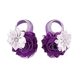 Elevin(TM) Baby Girls Flowers Barefoot Sandals Pop Foot Handmade (Purple) by Elevin(TM)