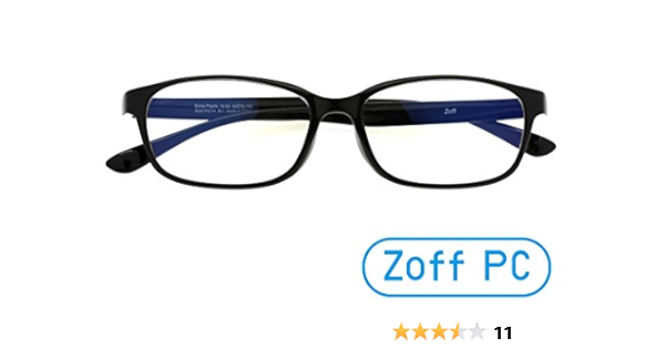 Amazon Zoff Pcクリアレンズ パック 3dフィットテンプル採用のパソコン用メガネ Pcメガネ ウェリントン 度なし Black Zoff Pc パソコン用メガネ 通販