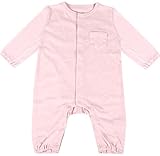 (ポッケポッシュ)Pokke Poche 日本製 ベビー60-90cm ナチュラル長袖カバーオール【2016-0010】 60cm ピンク無地