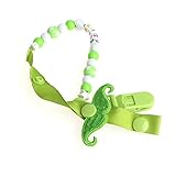 グリーンunisex-cute-baby-moustache-dummy-pacifier-clip-chain-holder-soother-nipple-strap