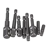CNBTR 1/4 Hex Shank Nut Driver Set Square Drive Socket Adapter Conversion head Pack of 8 by CNBTR Dr
