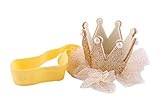 Little Thing (リトルシング) ★新商品 赤ちゃん ヘアバンド ベビー 髪飾り 王冠 ヘアバンド ヘアアクセサリー 出産祝い 結婚式　全5色 (ゴールド)