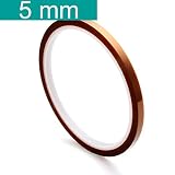 Youmile 5サイズ5mm 10mm 20mm 30mm 50mm 30m / 100ft BGA高温フィルム耐熱性ポリイミドカプトンテープゴールド粘着性