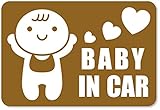 imoninn BABY in car ステッカー　【マグネットタイプ】　No.10　赤ちゃん　（ゴールドメタリック）