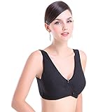 mioim マタニティブラジャー 授乳ブラ ノンワイヤー 妊婦授乳 産前・産後兼用 下着 矯正 調整 ベスト式 柔らかい 速乾 授乳対応 前開き 便利 優しい綿 (L, ブラック)