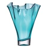 Lenox Organics Ruffle Crystal Vase, Turquoise by Lenox