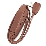 Aurum Cables 3-Feet 3 Outlet Extension Cord 16AWG Indoor/Outdoor Use - Brown - UL Listed [並行輸入品]