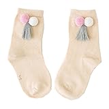 Youth Dream(ユースドリーム）可愛い　子供 ソックス　毛玉付き　1-10歳　 6足セット お祝い プレゼント ギフト (4-6歳.ブラウン)