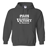 Soccerフード付きスウェットシャツ: Pain is temporary victory is forever – 複数色 グレイ