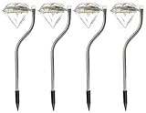 Claurys ガーデンライト LED ソーラー 4本セット (暖黄色)