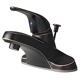 Builders Shoppe 2040TB Single Handle Centerset Lavatory Faucet with Pop-Up Drain, Oil Rubbed Bronze 
