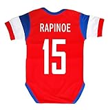 SSU Rapinoe #15 USA Away Baby Suit/サッカー　アメリカ　アウェイ用　ラピーノ　背番号15　ベビー向け (one size)