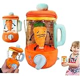 かわいいニンジンジューサーぬいぐるみ – ぬいぐるみニンジンジューサーおもちゃ、キャロットジューサー巾着付きキーホルダー、回転する人参ミキサーおもちゃ、ぬいぐるみ巾着付きキャロットジューサー人形、ニンジンジューサーのぬいぐるみ人形