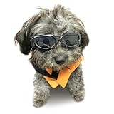 Enjoying 犬 サングラス 小型犬、犬用サングラス紫外線保護、防風いぬようゴーグル、ドッグドライビングゴーグル、黒