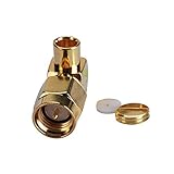 2pcs RF Connector Adapter Coaxial SMA Male Right Angle Solder for RG402 .141 Cable [並行輸入品]