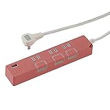 節電タップ　安全タップ　家庭用　 USB充電ポート・個別押しボタンスイッチ付　コンセント 電源タップ タップ　USB充電ポート付 安全性　おしゃれ タップ　延長コード1.5m 3個口 ピンク