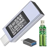 Youmile USB Cテスター テスター電力計 タイプCメーター デジタルマルチメーター電流・電圧メーター検出 4-30V 0-12A 240W PD QC 急速充電インテリジェント検出Type-c - USBコネクタ USB負荷