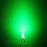 KING DO WAY 発光ダイオード　超高輝度　グリーンライト　LED　丸い頭　砲弾型　弾丸型　頭部直径3mm　100個　セット グリーン