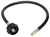 dozyant RVピグテールプロパンホースqcc1コネクタwith Acmeナットと1 / 4 "逆のオスフレア 24 Inch DZ-2F-pigtail
