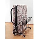 折りたたみベッド/収納式リクライニングベッド / - シングル/電動タイプ - / 木製収納棚/コンセント/キャスター付き/ゴブラン柄 - -